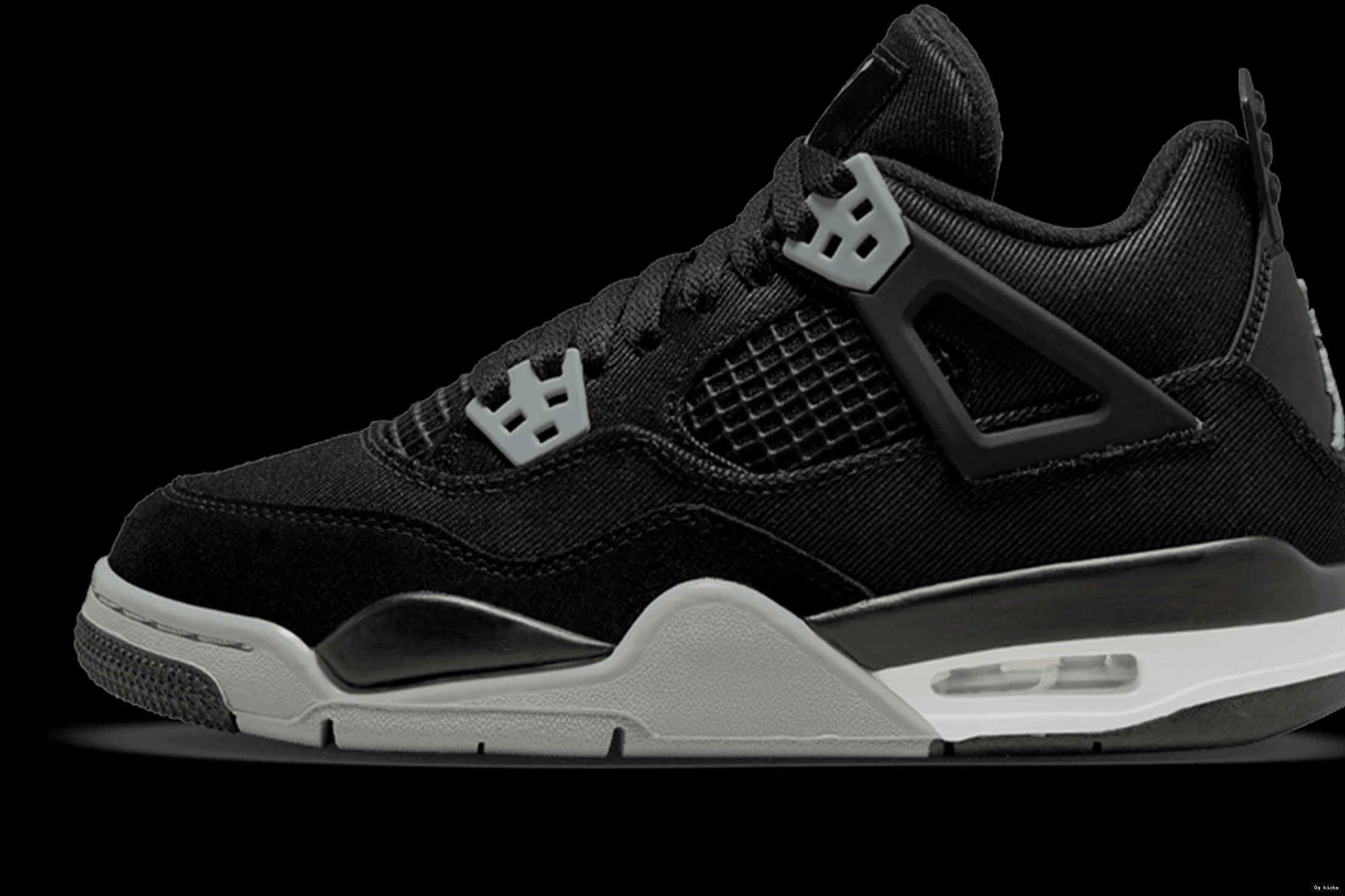 Jordan Canvas 4 Air GS Retro Black 0708